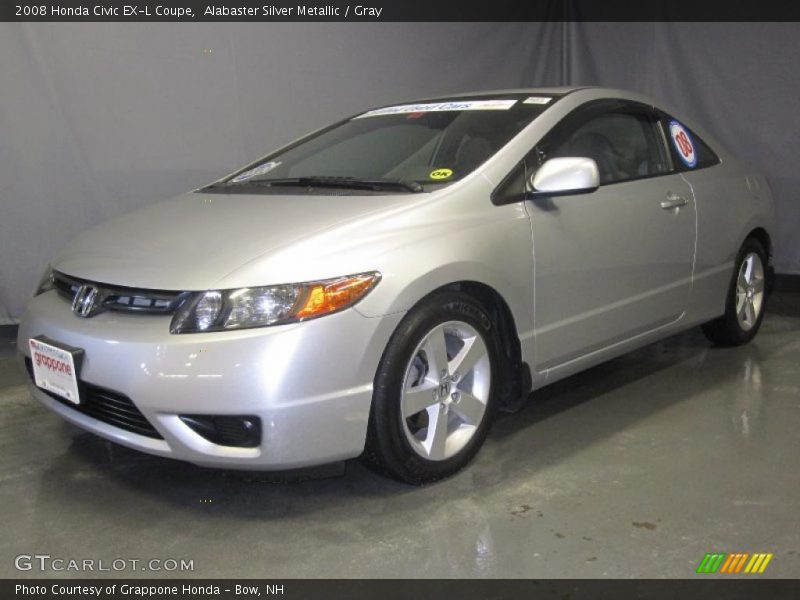 Alabaster Silver Metallic / Gray 2008 Honda Civic EX-L Coupe