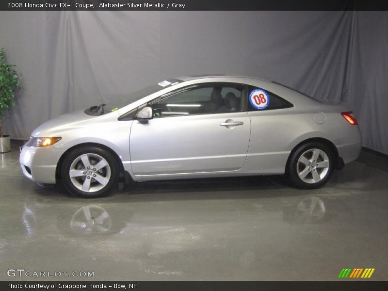 Alabaster Silver Metallic / Gray 2008 Honda Civic EX-L Coupe
