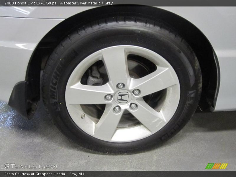 Alabaster Silver Metallic / Gray 2008 Honda Civic EX-L Coupe