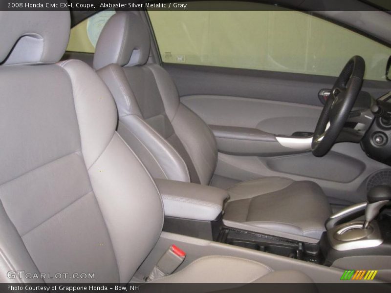 Alabaster Silver Metallic / Gray 2008 Honda Civic EX-L Coupe