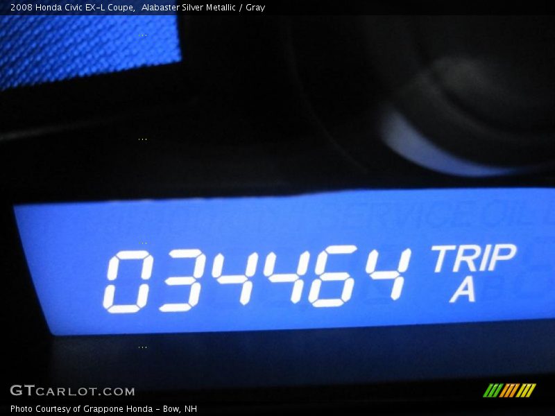 Alabaster Silver Metallic / Gray 2008 Honda Civic EX-L Coupe