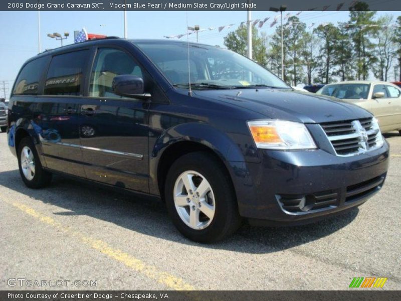 Modern Blue Pearl / Medium Slate Gray/Light Shale 2009 Dodge Grand Caravan SXT