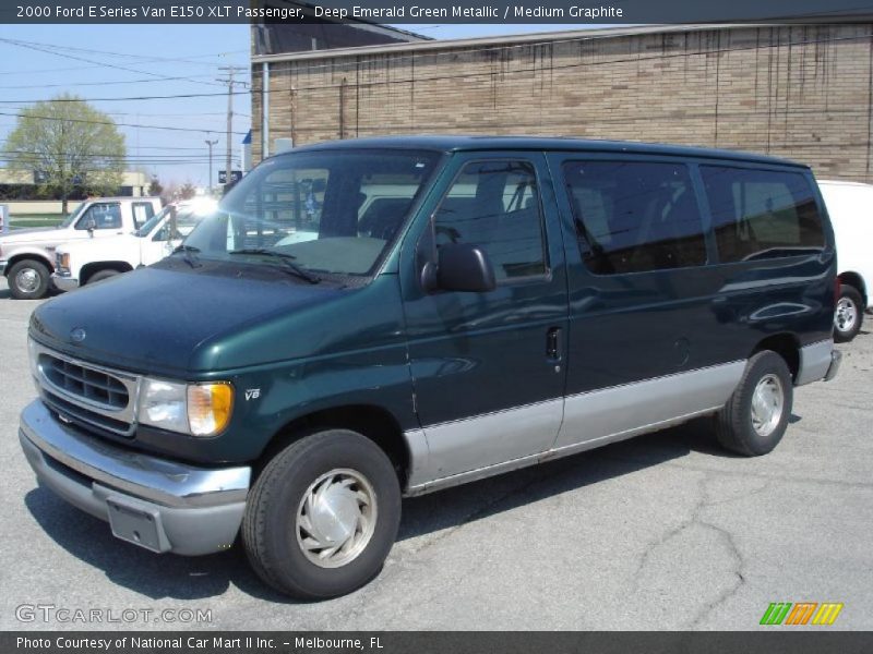 Deep Emerald Green Metallic / Medium Graphite 2000 Ford E Series Van E150 XLT Passenger