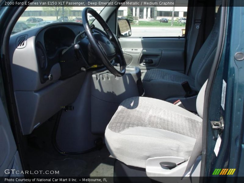 Deep Emerald Green Metallic / Medium Graphite 2000 Ford E Series Van E150 XLT Passenger