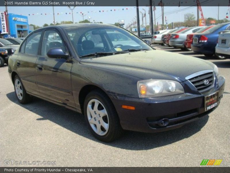 Moonlit Blue / Gray 2005 Hyundai Elantra GLS Sedan