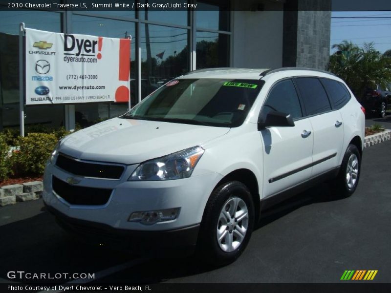 Summit White / Dark Gray/Light Gray 2010 Chevrolet Traverse LS