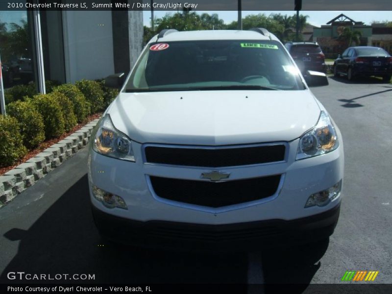 Summit White / Dark Gray/Light Gray 2010 Chevrolet Traverse LS