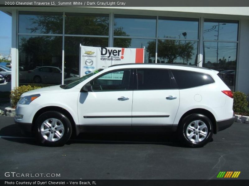 Summit White / Dark Gray/Light Gray 2010 Chevrolet Traverse LS