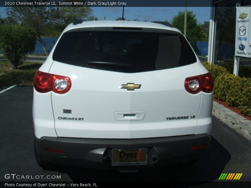 Summit White / Dark Gray/Light Gray 2010 Chevrolet Traverse LS