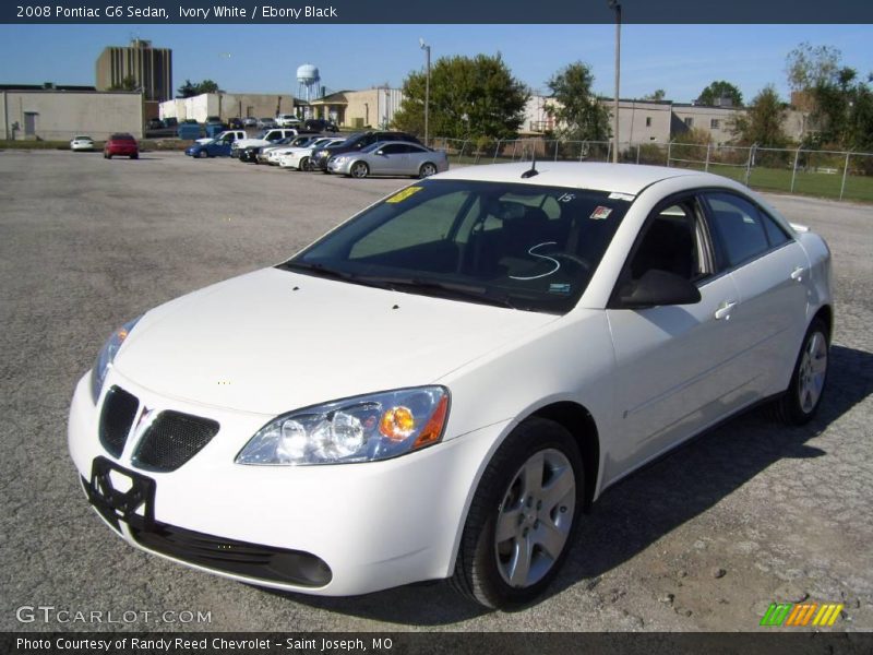 Ivory White / Ebony Black 2008 Pontiac G6 Sedan