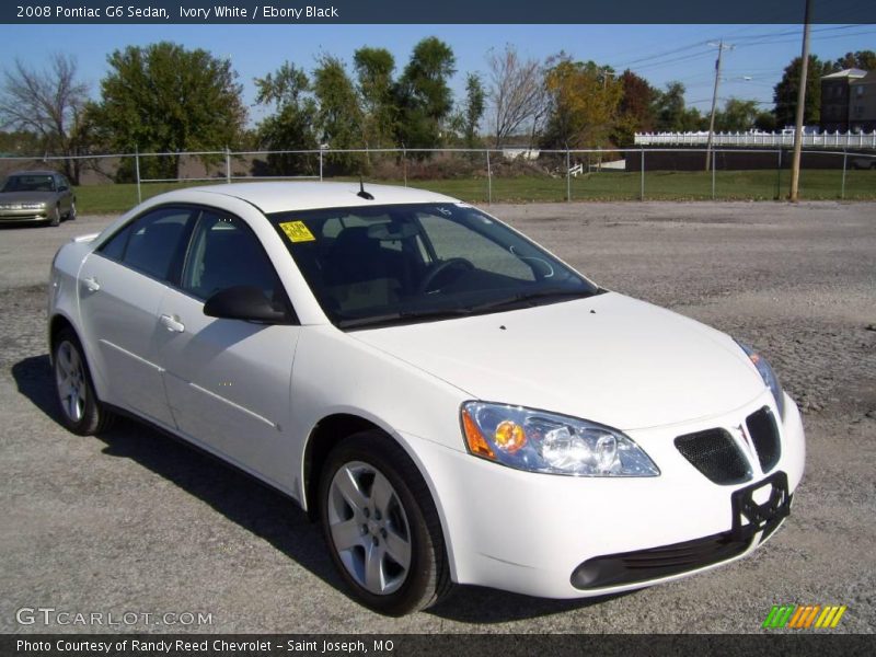 Ivory White / Ebony Black 2008 Pontiac G6 Sedan