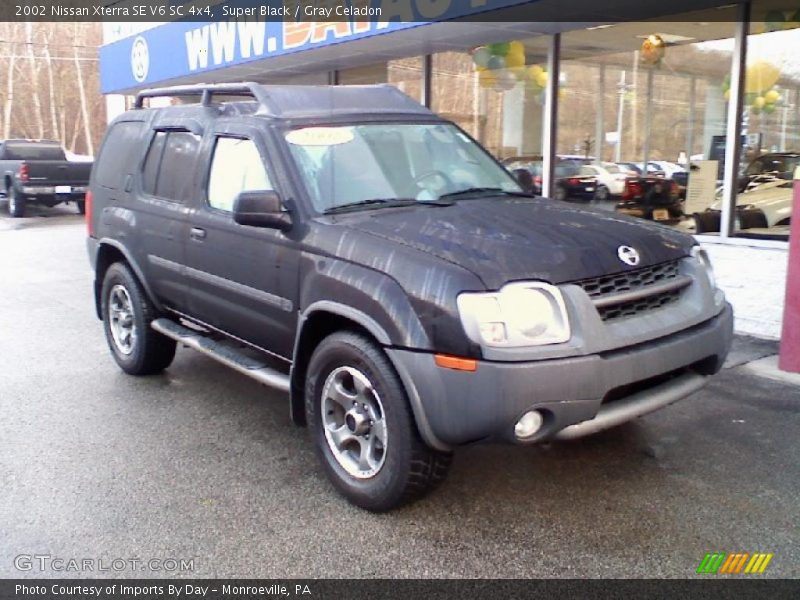 Super Black / Gray Celadon 2002 Nissan Xterra SE V6 SC 4x4