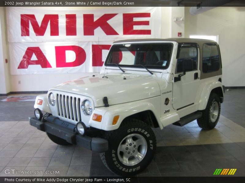 Stone White / Camel Beige/Dark Green 2002 Jeep Wrangler Sahara 4x4