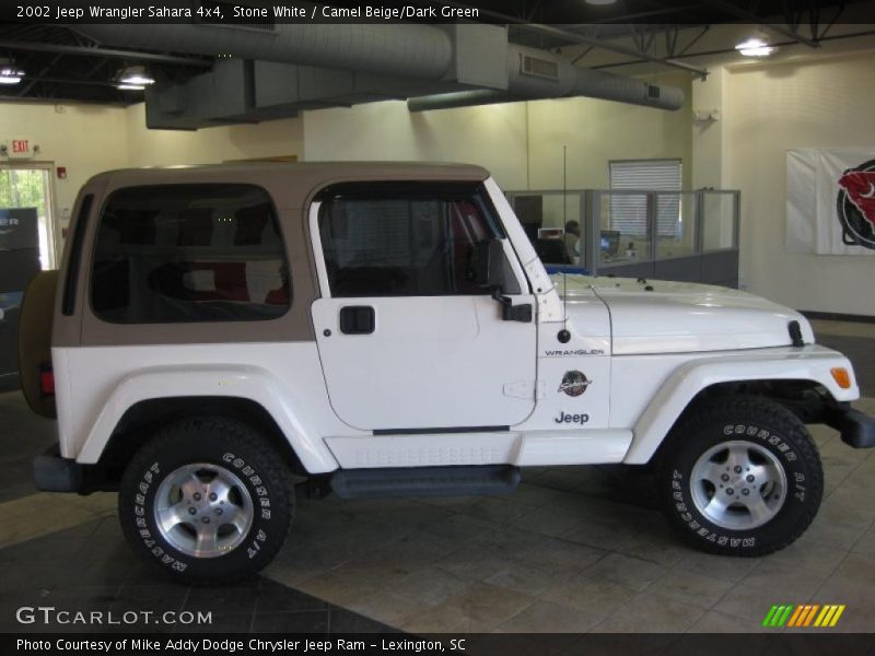 Stone White / Camel Beige/Dark Green 2002 Jeep Wrangler Sahara 4x4