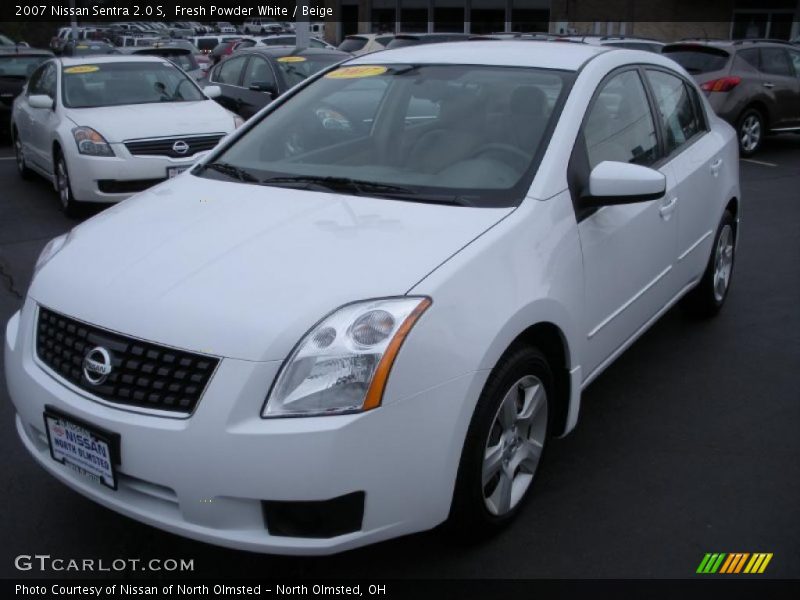 Fresh Powder White / Beige 2007 Nissan Sentra 2.0 S