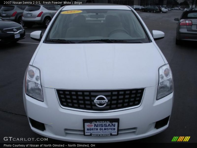 Fresh Powder White / Beige 2007 Nissan Sentra 2.0 S