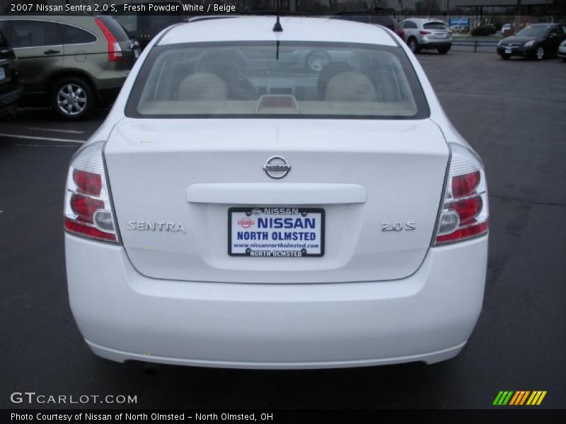 Fresh Powder White / Beige 2007 Nissan Sentra 2.0 S