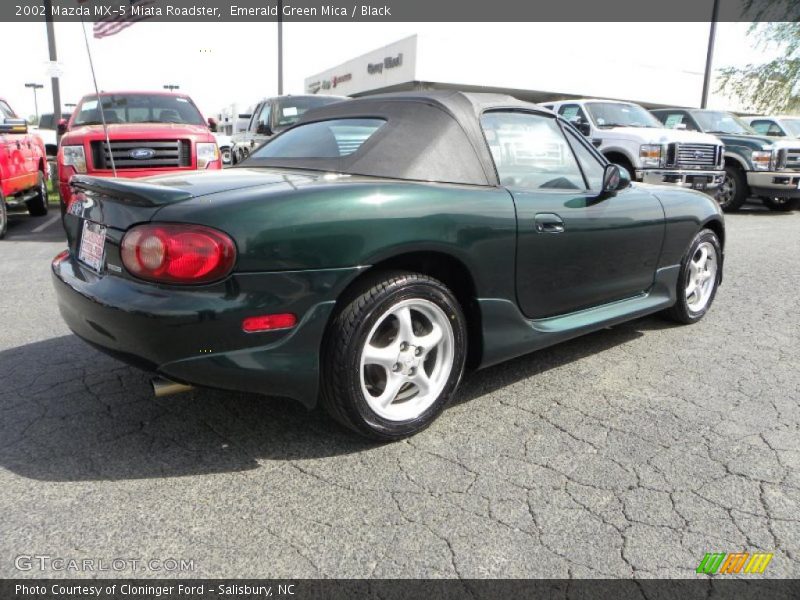 Emerald Green Mica / Black 2002 Mazda MX-5 Miata Roadster