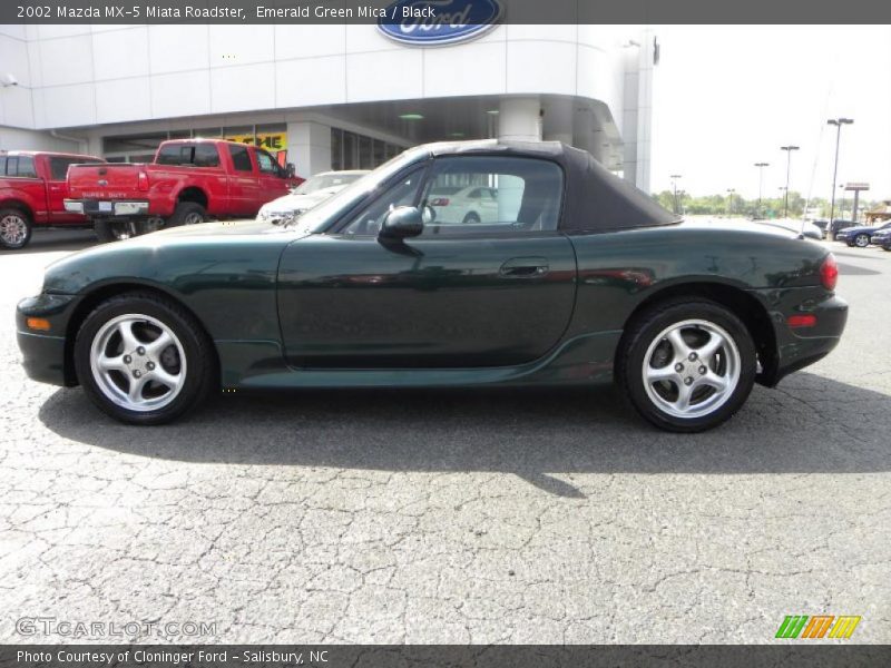 Emerald Green Mica / Black 2002 Mazda MX-5 Miata Roadster