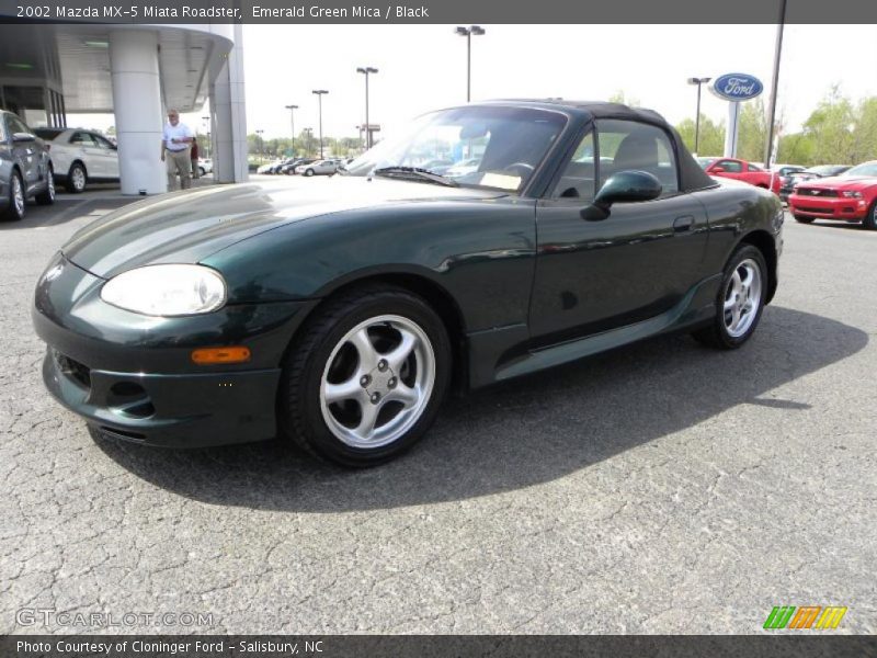 Emerald Green Mica / Black 2002 Mazda MX-5 Miata Roadster