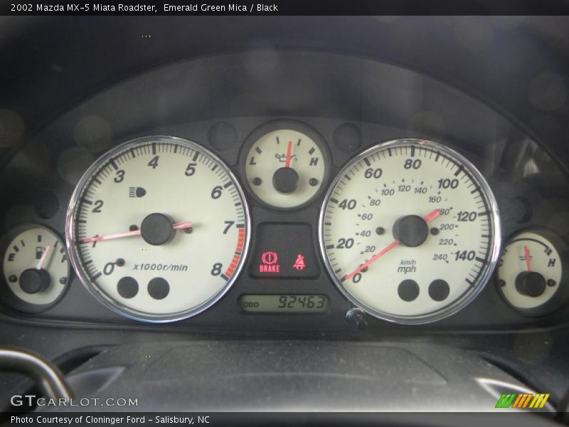 Emerald Green Mica / Black 2002 Mazda MX-5 Miata Roadster