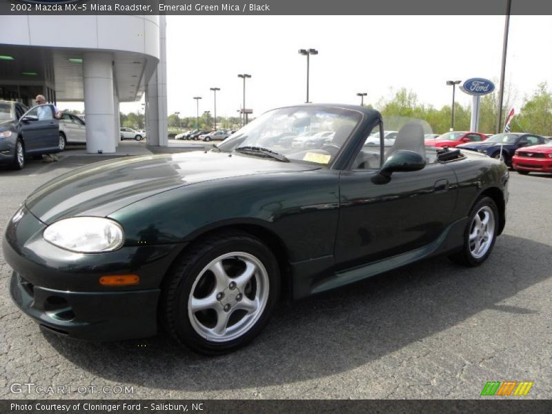 Emerald Green Mica / Black 2002 Mazda MX-5 Miata Roadster