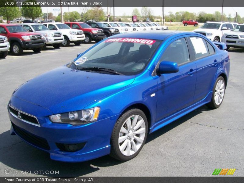 Octane Blue Pearl / Black 2009 Mitsubishi Lancer GTS
