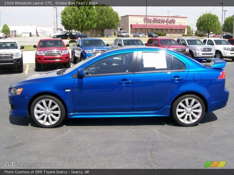 Octane Blue Pearl / Black 2009 Mitsubishi Lancer GTS