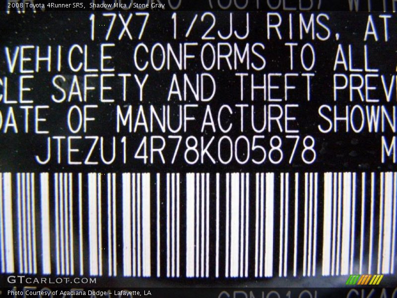 Shadow Mica / Stone Gray 2008 Toyota 4Runner SR5