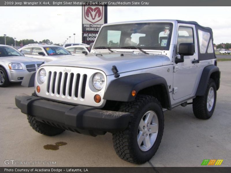 Bright Silver Metallic / Dark Slate Gray/Medium Slate Gray 2009 Jeep Wrangler X 4x4