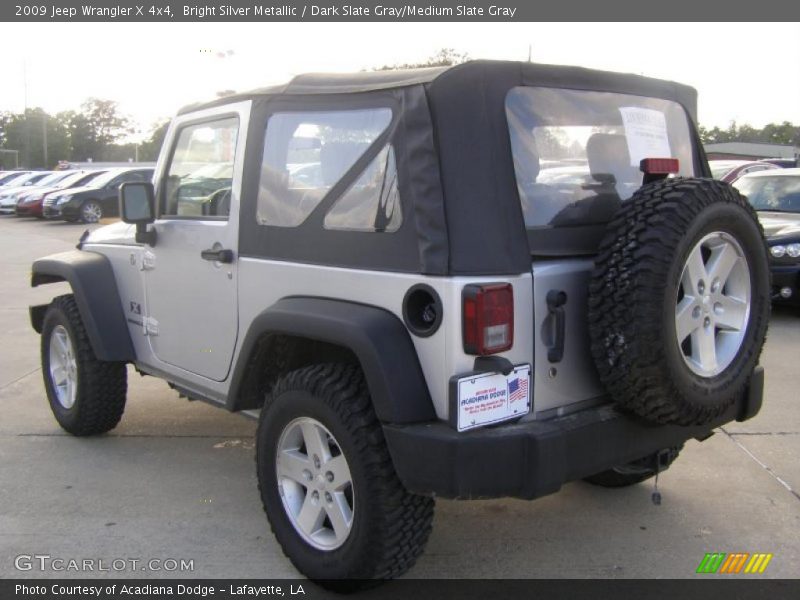 Bright Silver Metallic / Dark Slate Gray/Medium Slate Gray 2009 Jeep Wrangler X 4x4