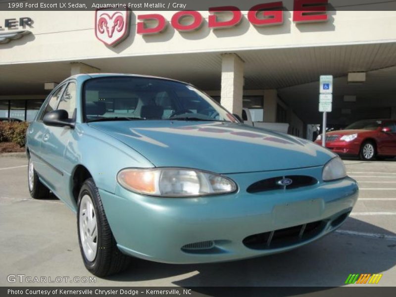 Aquamarine Frost Metallic / Gray 1998 Ford Escort LX Sedan