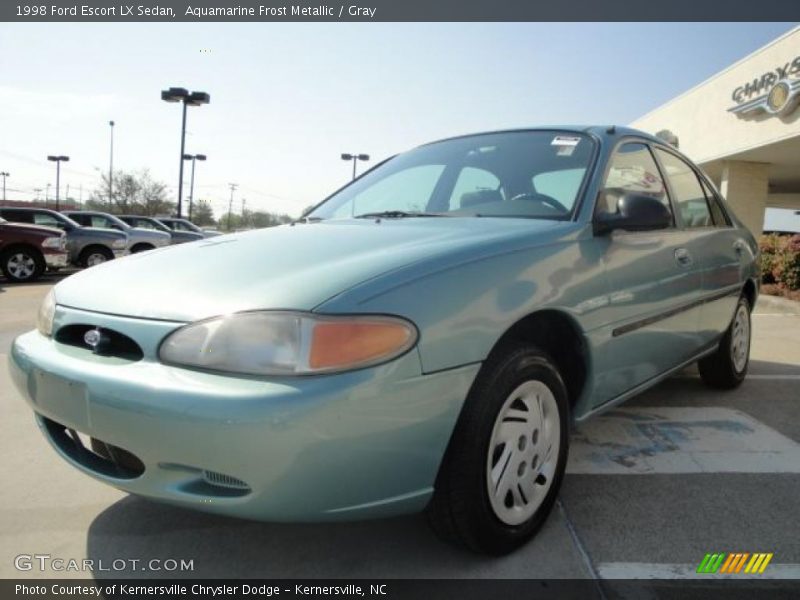 Aquamarine Frost Metallic / Gray 1998 Ford Escort LX Sedan