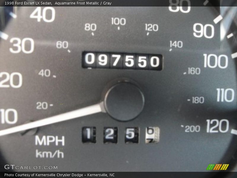 Aquamarine Frost Metallic / Gray 1998 Ford Escort LX Sedan