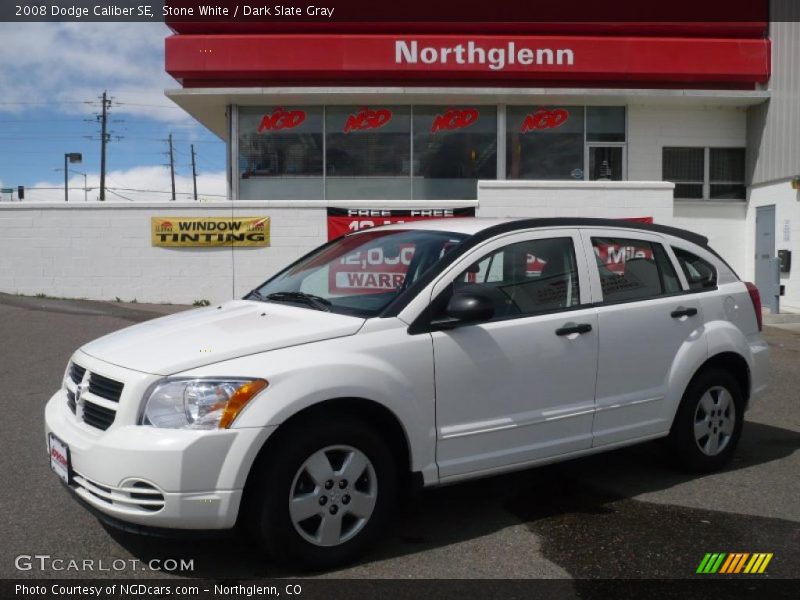 Stone White / Dark Slate Gray 2008 Dodge Caliber SE