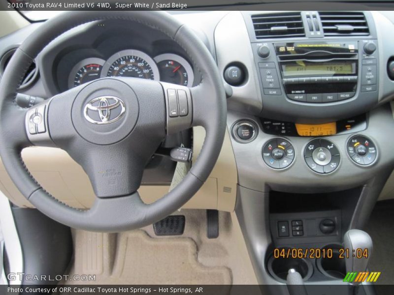 Super White / Sand Beige 2010 Toyota RAV4 Limited V6 4WD