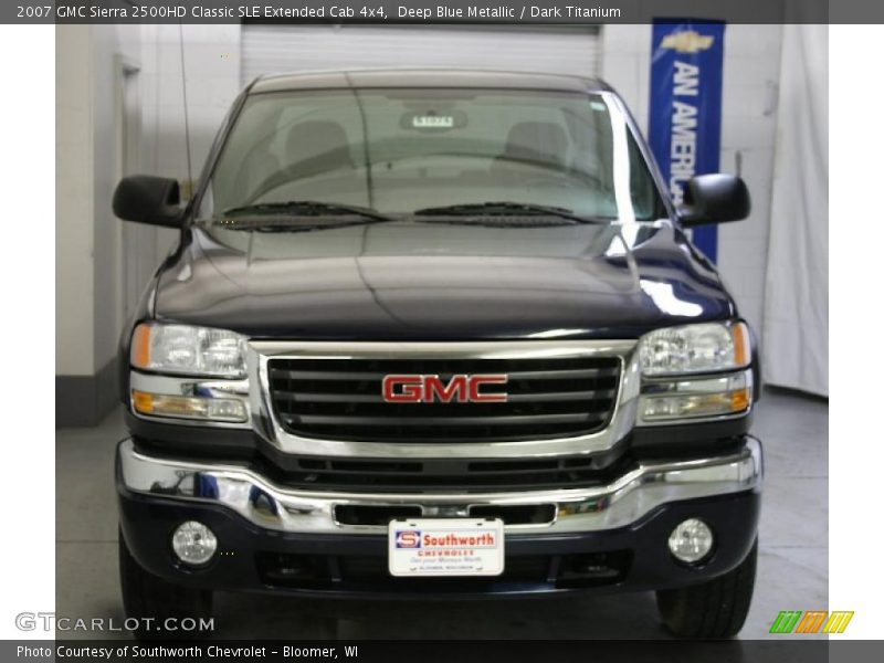 Deep Blue Metallic / Dark Titanium 2007 GMC Sierra 2500HD Classic SLE Extended Cab 4x4