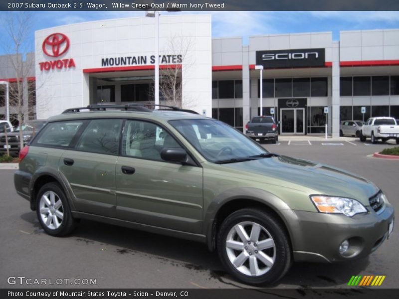 Willow Green Opal / Warm Ivory Tweed 2007 Subaru Outback 2.5i Wagon