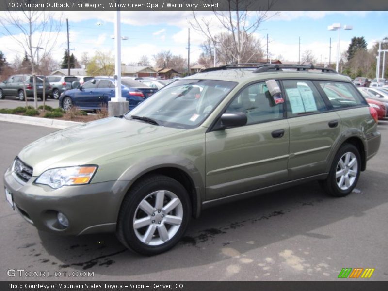 Willow Green Opal / Warm Ivory Tweed 2007 Subaru Outback 2.5i Wagon