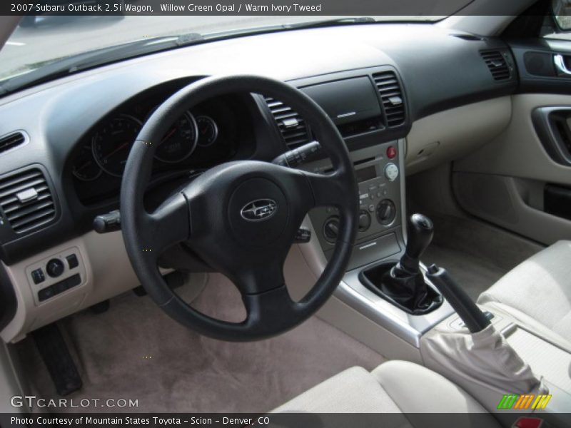 Willow Green Opal / Warm Ivory Tweed 2007 Subaru Outback 2.5i Wagon