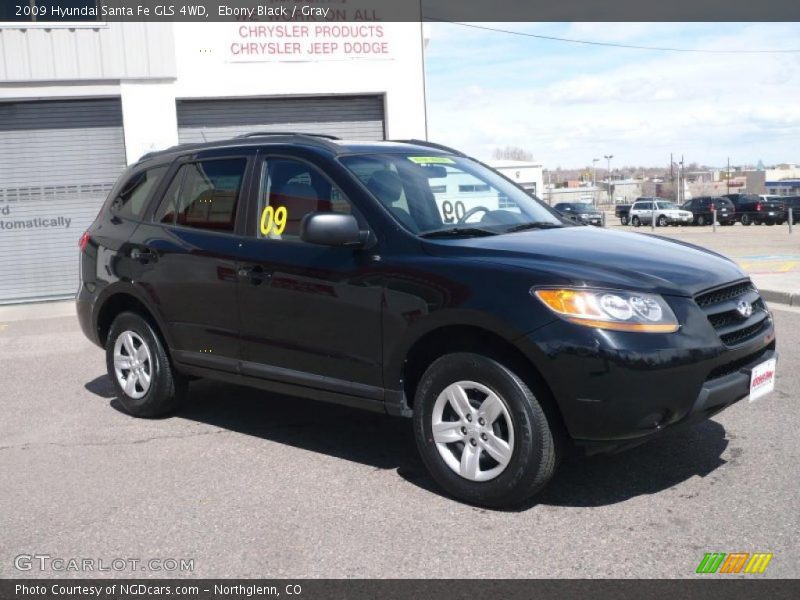 Ebony Black / Gray 2009 Hyundai Santa Fe GLS 4WD