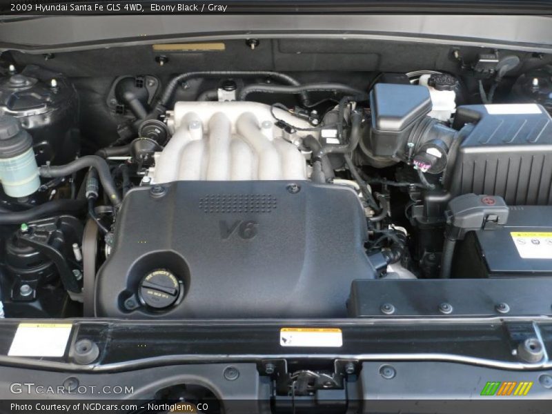 Ebony Black / Gray 2009 Hyundai Santa Fe GLS 4WD