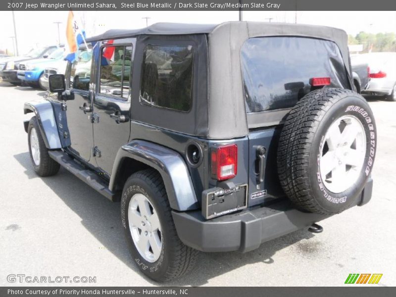 Steel Blue Metallic / Dark Slate Gray/Medium Slate Gray 2007 Jeep Wrangler Unlimited Sahara