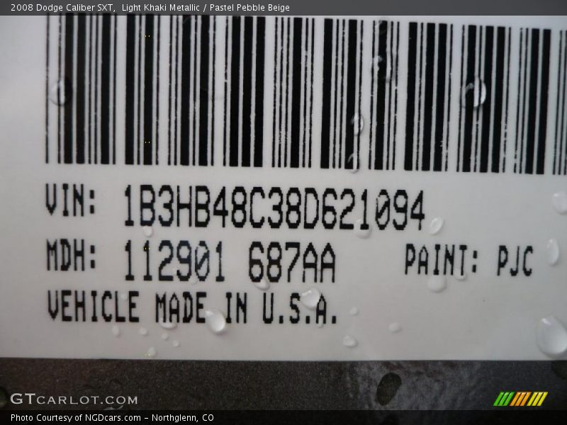 Light Khaki Metallic / Pastel Pebble Beige 2008 Dodge Caliber SXT