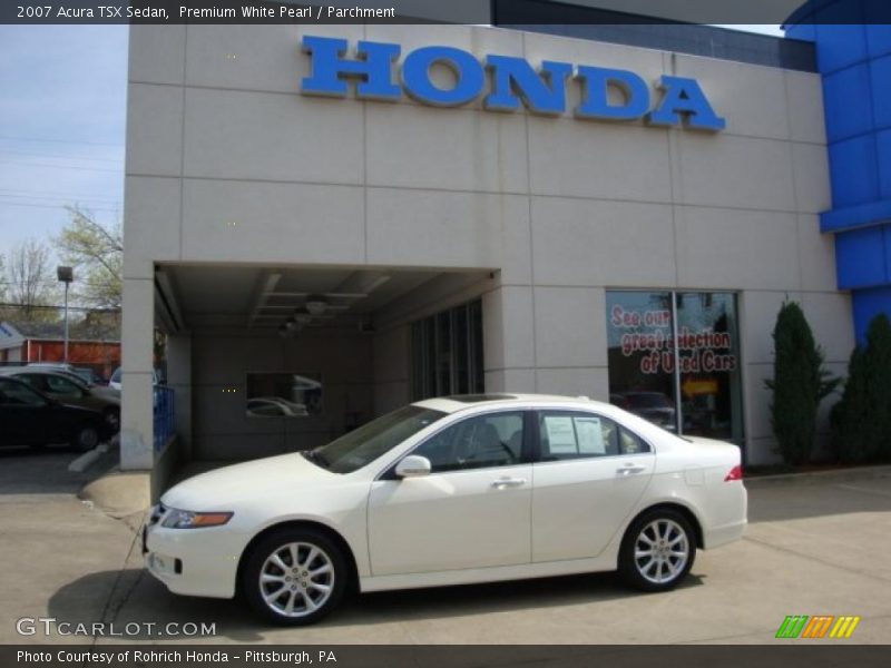 Premium White Pearl / Parchment 2007 Acura TSX Sedan