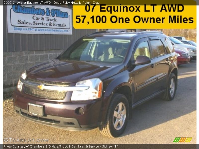 Deep Ruby Metallic / Light Gray 2007 Chevrolet Equinox LT AWD