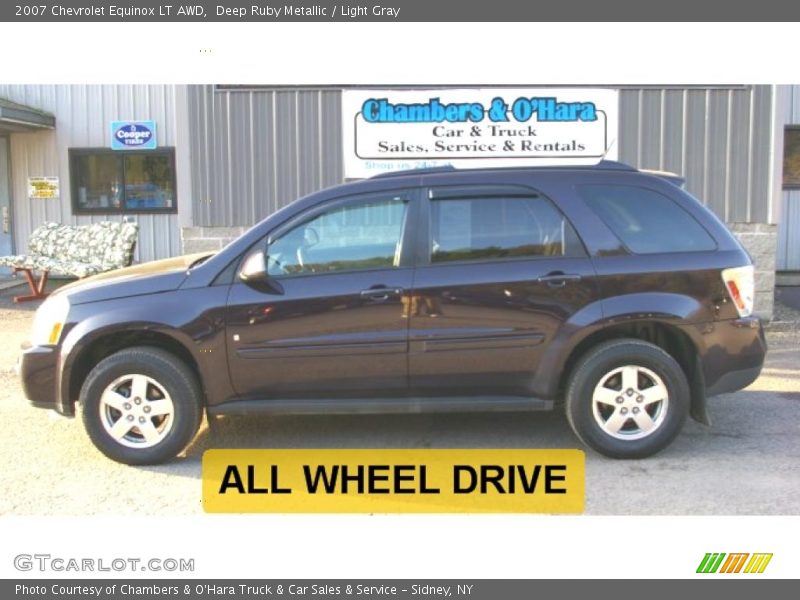 Deep Ruby Metallic / Light Gray 2007 Chevrolet Equinox LT AWD