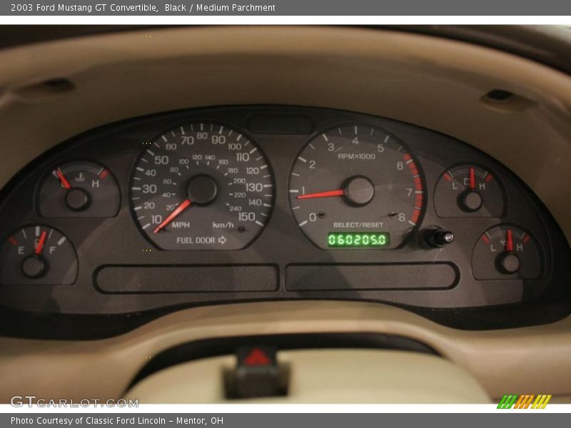 Black / Medium Parchment 2003 Ford Mustang GT Convertible