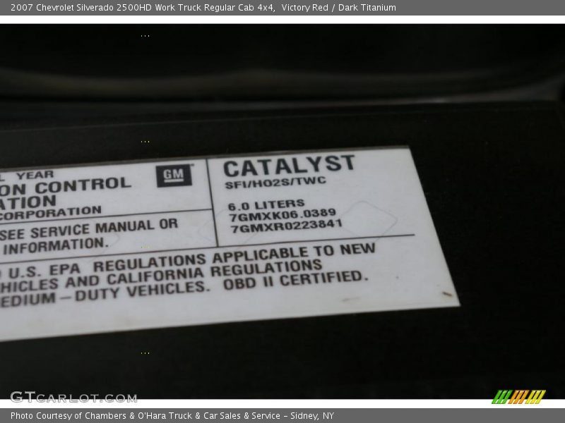 Victory Red / Dark Titanium 2007 Chevrolet Silverado 2500HD Work Truck Regular Cab 4x4