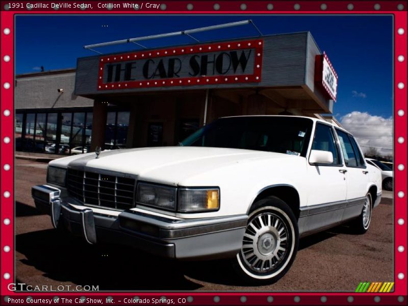 Cotillion White / Gray 1991 Cadillac DeVille Sedan
